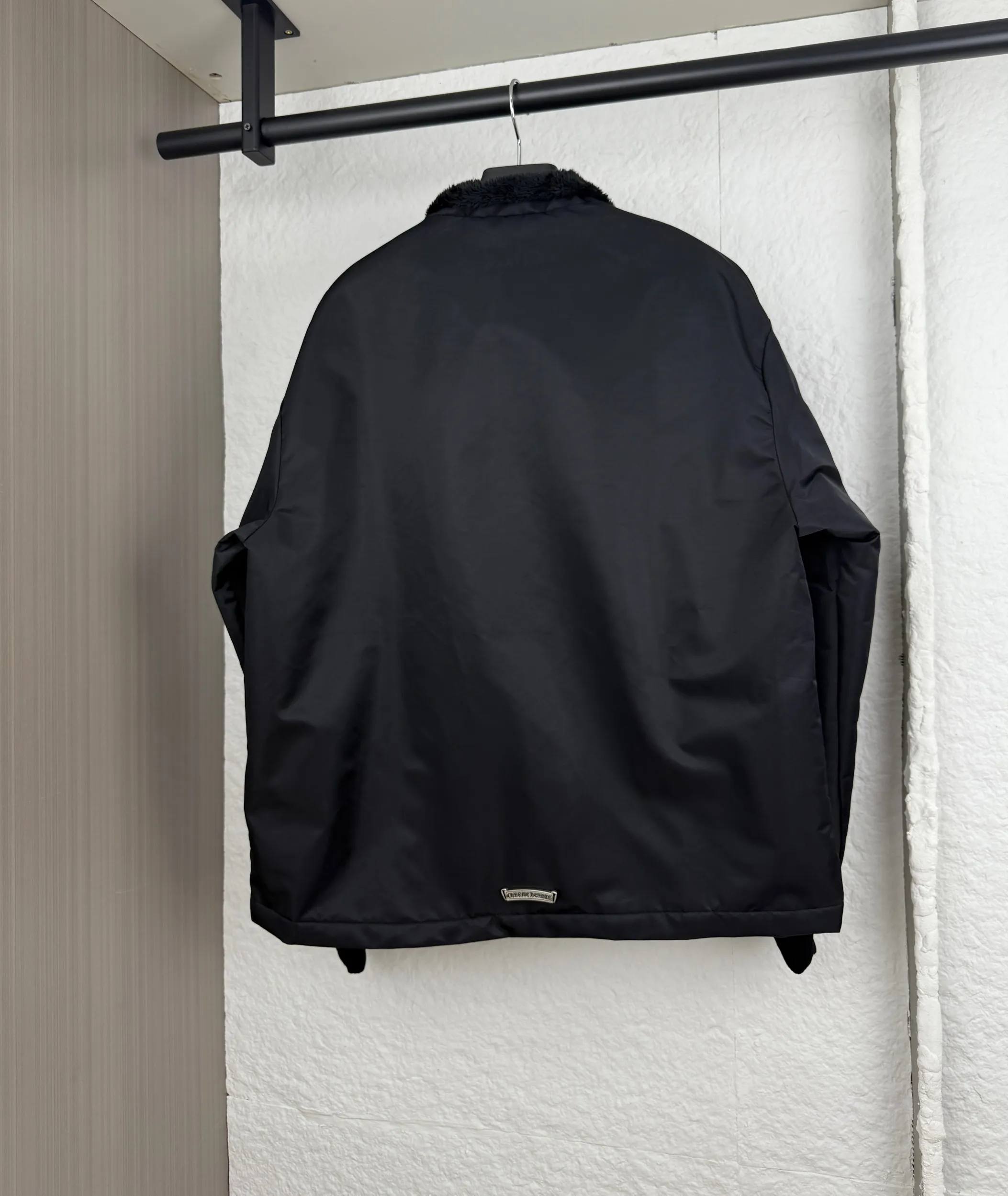 P730 Chrome Hearts Chrome Hearts embroidered leather and velvet jacket S/M/L/XL